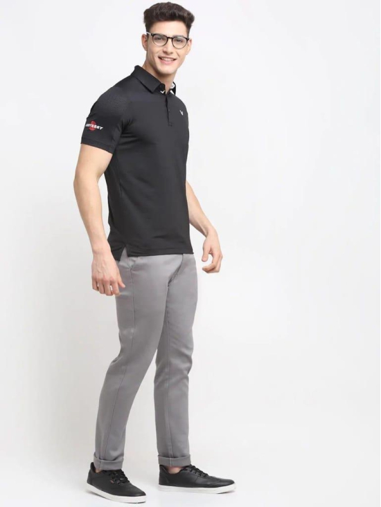 Rodamo  Men Grey Slim Fit Trousers