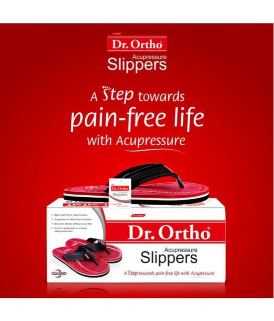 Dr.Ortho Slippers - Red Men's Massage Flip Flop - None