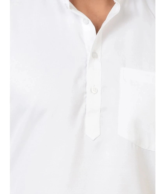 Maharaja - White Cotton Blend Mens Regular Kurta ( Pack of 1 ) - None