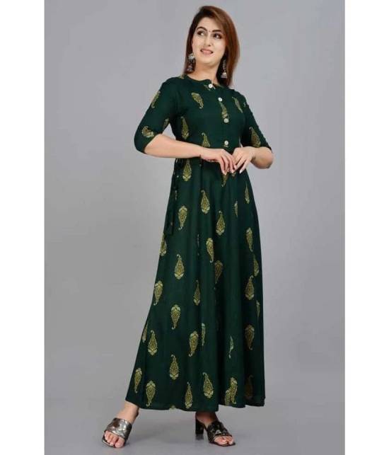 SIPET - Green Rayon Womens Flared Kurti ( Pack of 1 ) - None