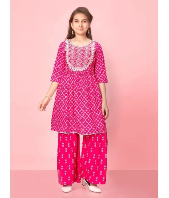 Aarika Pink Cotton Girls Kurta and Sharara Set ( Pack of 1 ) - None