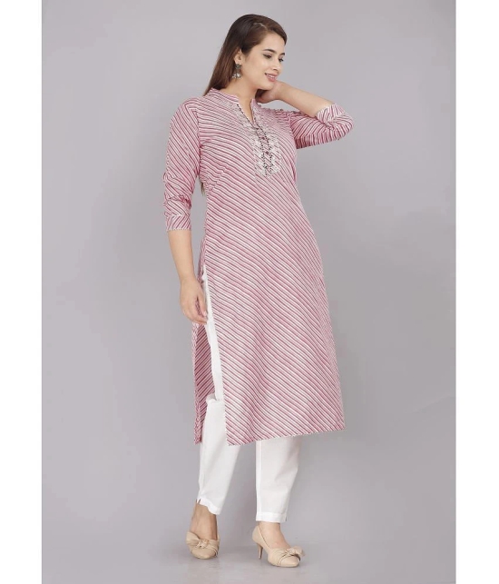 HIGHLIGHT FASHION EXPORT - Pink Rayon Womens Straight Kurti ( Pack of 1 ) - None