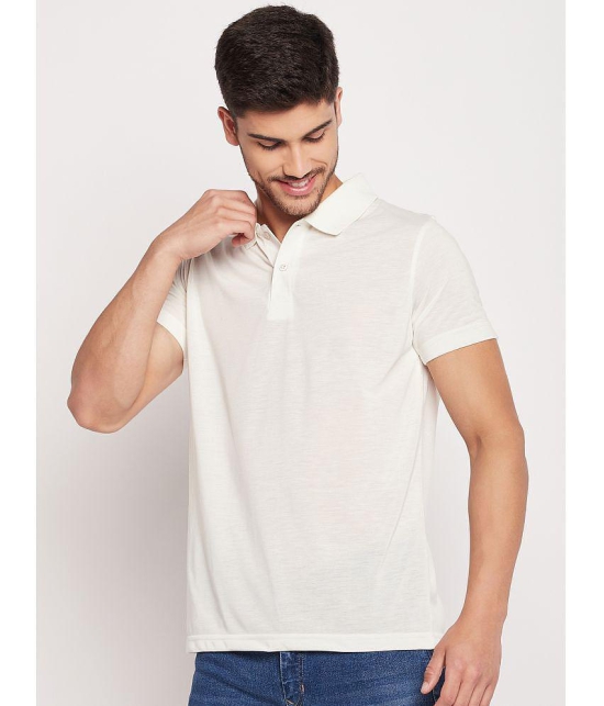 UBX Cotton Regular Fit Solid Half Sleeves Mens Polo T Shirt - Off-White ( Pack of 1 ) - None