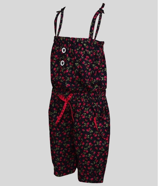 Arshia Fashions - Black Cotton Blend Girls Jumpsuit ( Pack of 1 ) - 6 Years