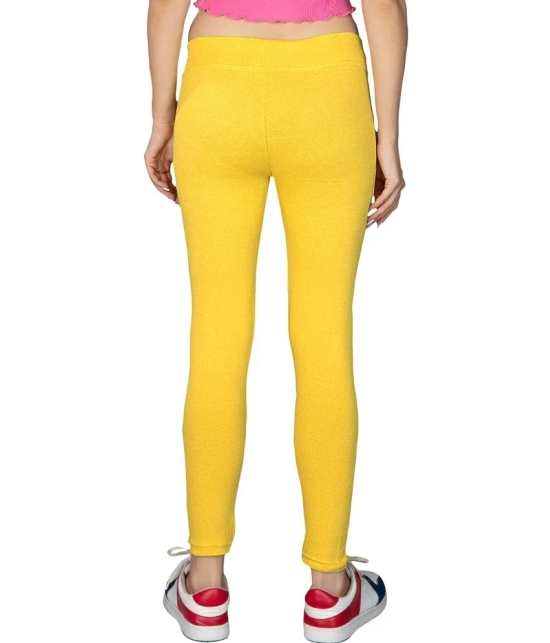 KARARO JEGGINGS - Cotton Blend Skinny Fit Yellow Womens Jeggings ( Pack of 3 ) - None