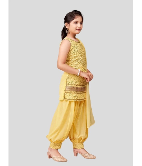 Aarika Yellow Georgette Girls Patiala Kurta Set ( Pack of 1 ) - None