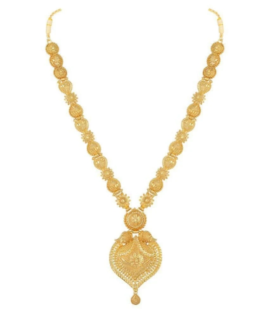 Asmitta Jewellery Golden Alloy Necklace Set ( Pack of 1 ) - Golden