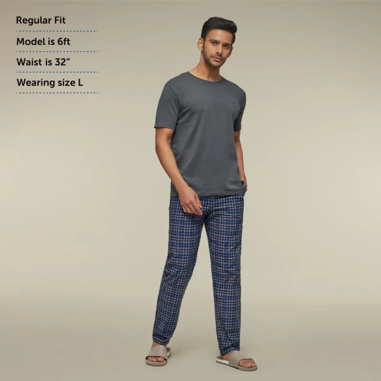 Checkmate Combed Cotton Pyjamas Midnight Blue XXL