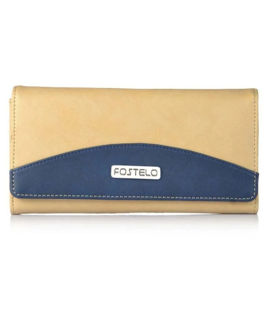 Fostelo Beige Faux Leather Box Clutch - Beige