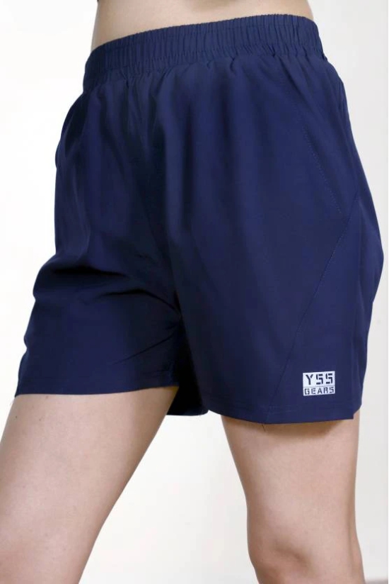 Solid Women Dark Blue Sports Shorts