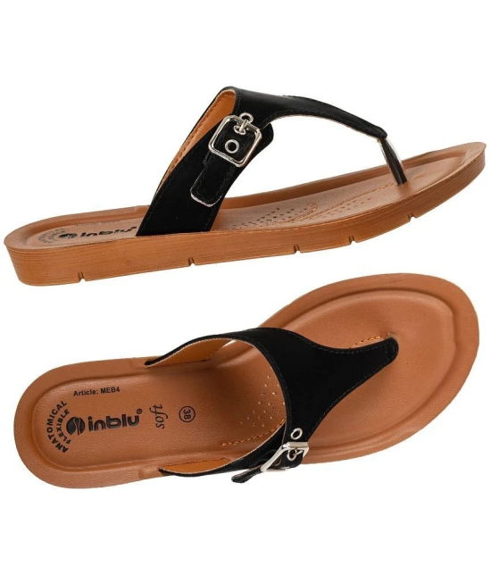 Inblu Black Womens Thong Flip Flop - None