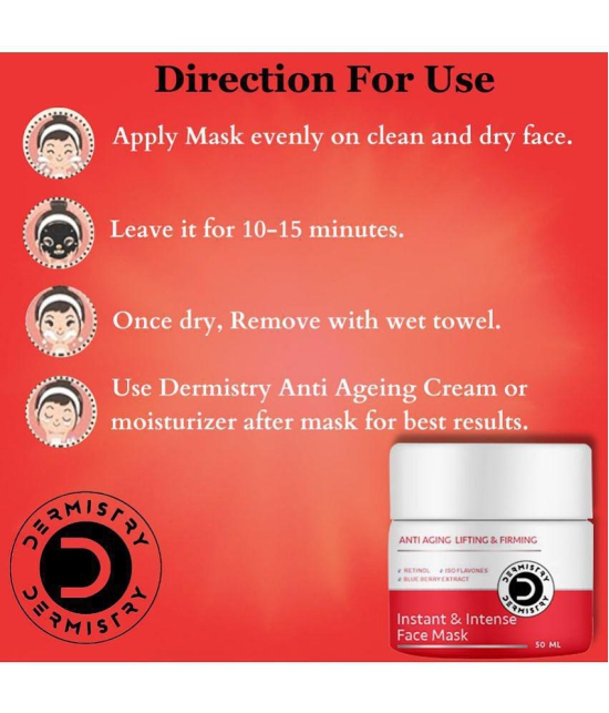 Dermistry Anti Aging Retinol & Blue Berry Extract Face Mask For Removes Fine Lines Wrinkles Puffiness Moisturizer Reverses Signs of Ageing Skin Repair Tightening Firming Brightening Lighteni