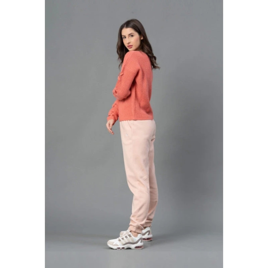 Mode By RedTape Women Deep Pink Solid Sweater