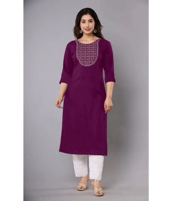 JASH CREATION - Magenta Rayon Womens Straight Kurti ( Pack of 1 ) - None