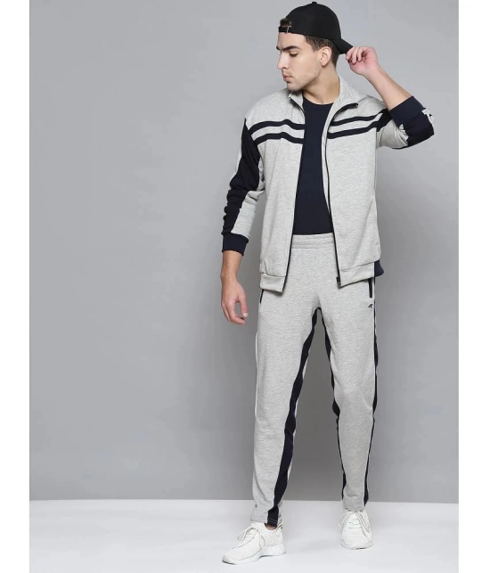 Alcis - Grey Cotton Regular Fit Colorblock Mens Sports Tracksuit ( Pack of 1 ) - None