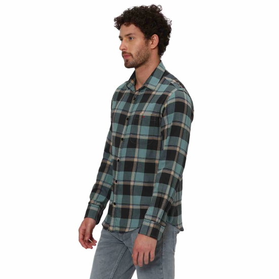 GREY LARGE CHECK SHIRT