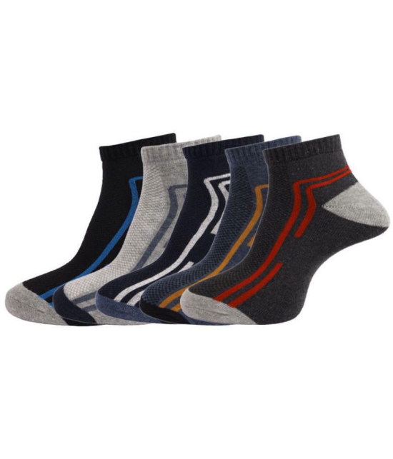 Dollar - Cotton Mens Self Design Multicolor Ankle Length Socks ( Pack of 5 ) - Multicolor