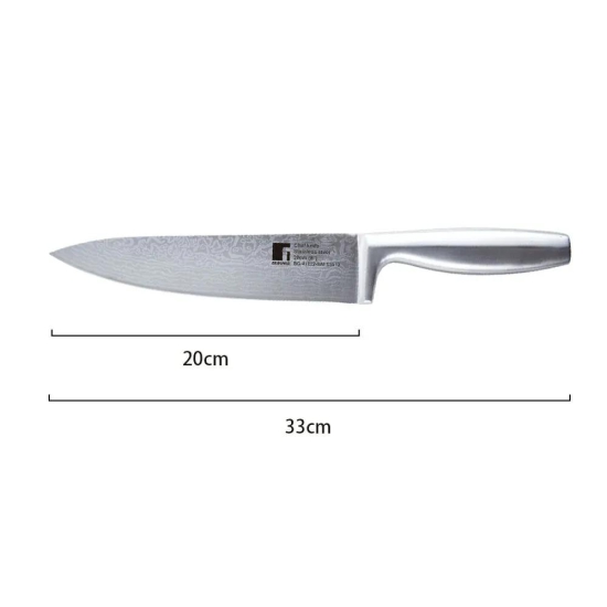 Bergner Argent Stainless Steel Chef Knife with Matt Finish | Silver | 1 Pc