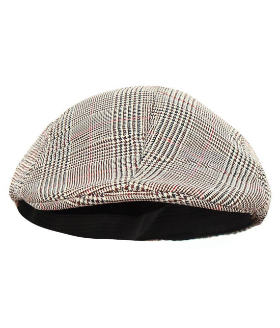 Zacharias Mens Checkered Golf Cap - Beige