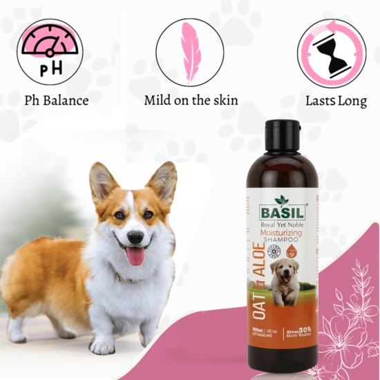 Basil Oat  Aloe Moisturising Shampoo for Dogs and Cats-500mL