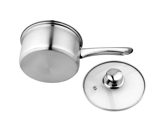 Vinayak International Capsule Bottom Stainless Steel Saucepan Glass lid 1150 ml - 14 cm