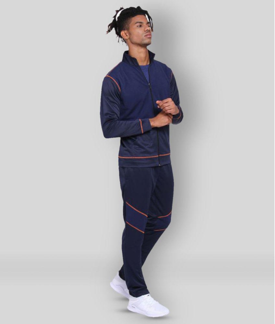 OFF LIMITS - Navy Blue Polyester Regular Fit Colorblock Mens Sports Tracksuit ( Pack of 1 ) - XL