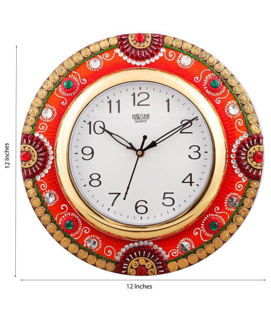 eCraftIndia Exquisite Papier-Mache Wooden Wall Clock