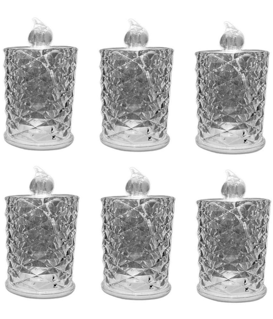 VARKAUS - Off White LED Tea Light Candle 8 cm ( Pack of 6 )