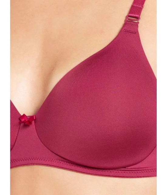 Jockey 1819 Wirefree Padded Microfiber Nylon Elastane Full Coverage T-Shirt Bra - Pink Wine - None