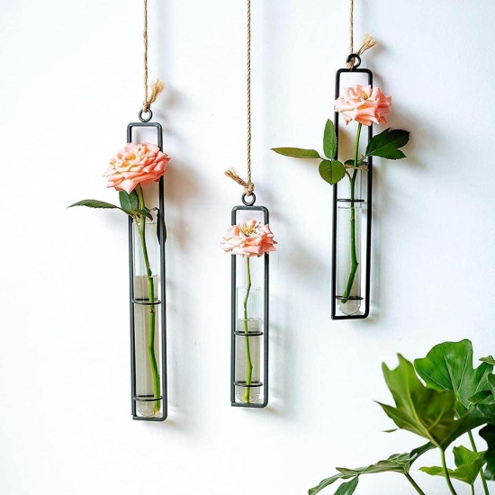 Metal Wall Hanging Test Tube Planter