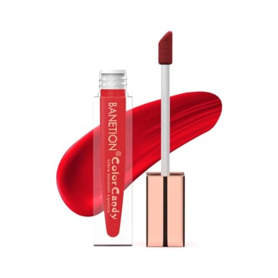 BANETION Color Candy/Matte Finish, 16 Hours Stay/Non-Transfer Lipstick |Waterproof Lipstick with Intense Hydration/8 m Volume (Red Chilly)