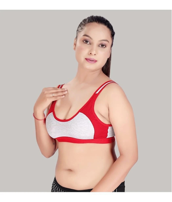 HAYA Red Cotton Non Padded Womens Everyday Bra ( Pack of 1 ) - None