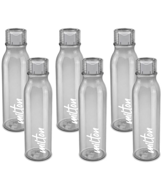 Milton Name Tag Pet Water Bottle, Set of 6, 1 Litre Each, Grey - Grey