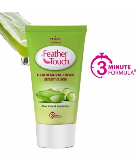 VI-JOHN Feather Touch Cucumber & Aloevera Hair Removal Cream for Sensitive Skin 40g Each - Pack of 4