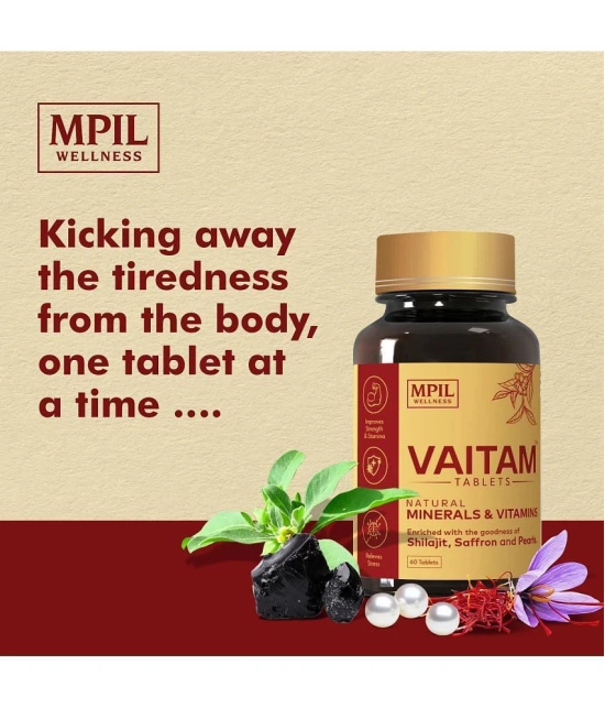 Mpil Wellness Vaitam Tablets| Multivitamin Blended With Shilajit Ashwagandha And Pearls|(60 Tablets)