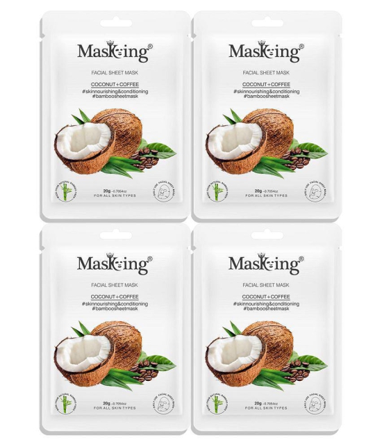 Masking Coconut & Coffee Bamboo Face Sheet Mask 80 ml Pack of 4