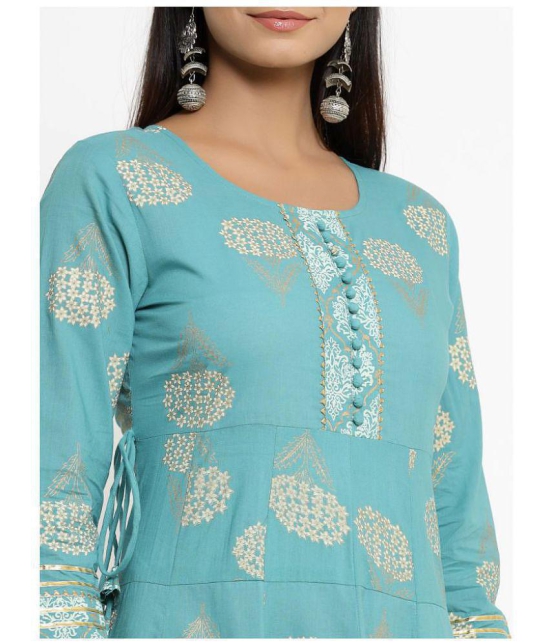 KIPEK Blue Rayon Anarkali Kurti - Single - M