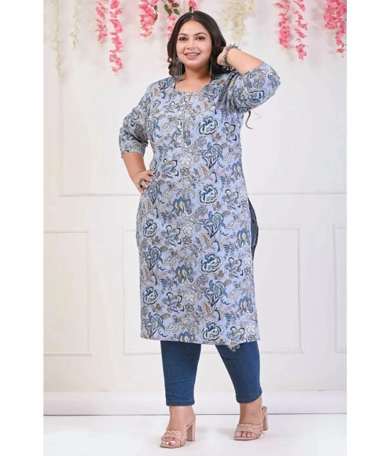 Swasti Cotton Printed Straight Womens Kurti - Grey ( Pack of 1 ) - None