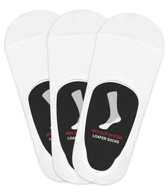 Loafer Socks with Anti-Slip Silicon White color for men & women Pack of 3 - None