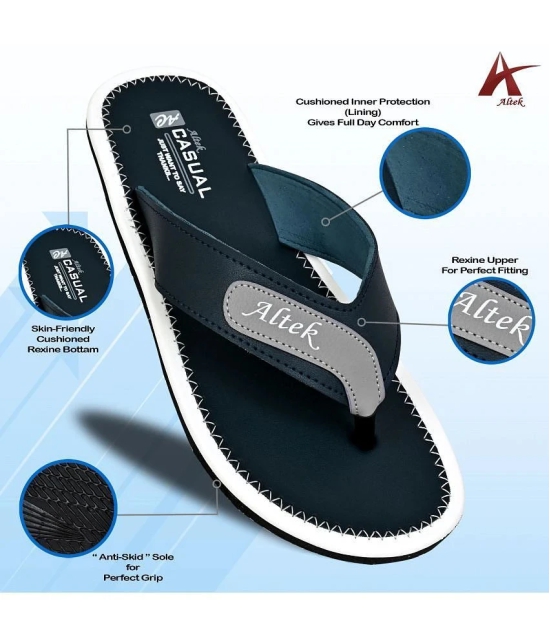 Altek Navy Mens Thong Flip Flop - None