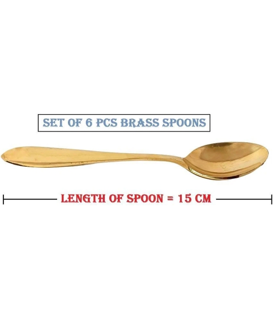 A & H ENTERPRISES - Brass Brass Table Spoon ( Pack of 6 ) - Brass