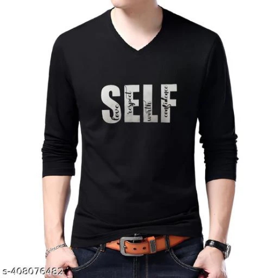 Tayur full sleeve v neck printed men tshirt