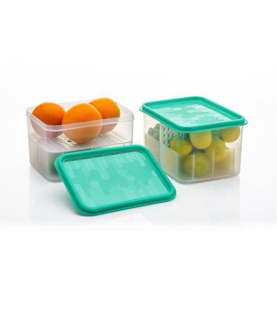 iview kitchenware - Food/Fruit/Vegetable Plastic Sea Green Utility Container ( Set of 6 ) - Sea Green