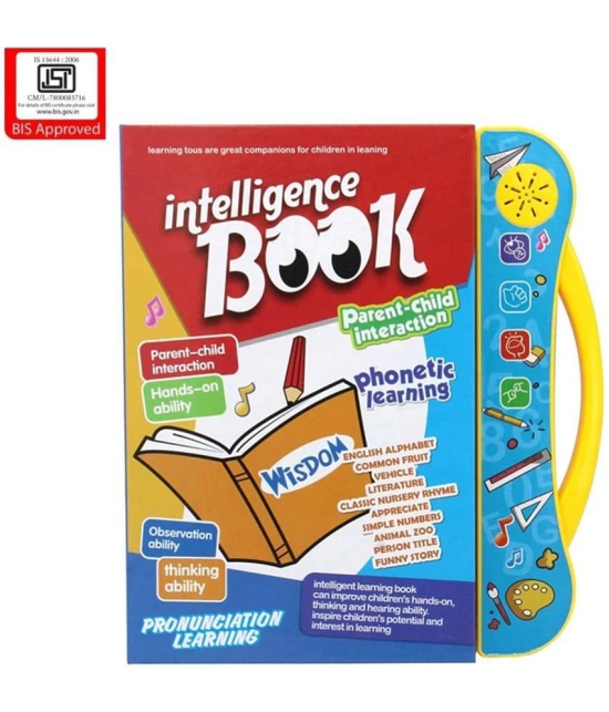 Intelligence Book English Letters & Words Learning Sound Book, Fun Educational Toys. Activities with Numbers, Shapes, Animals Phonetic Learning book for Toddlers. (I-book, Multicolor) - Mult