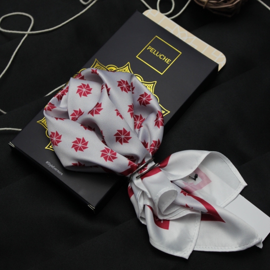 Peluche PolySilk Geometry Print Pocket Square For Men