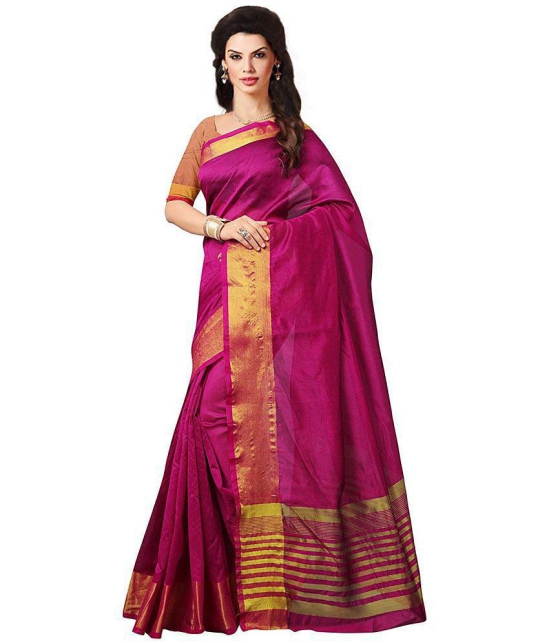 Bhuwal Fashion Rani Cotton Silk Saree - Single - Rani