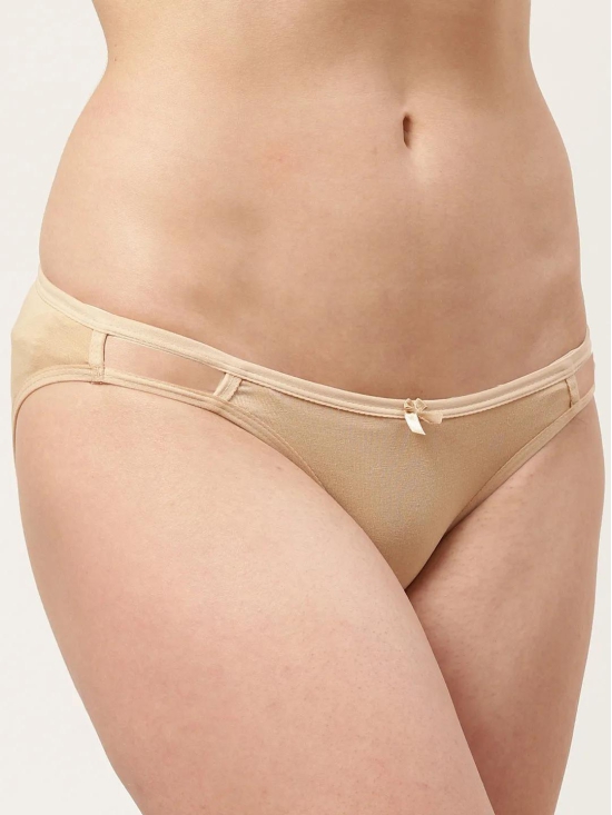 Women’s Solid Nude Mid-Rise Bikini Brief | MARY-skin-1 |-L