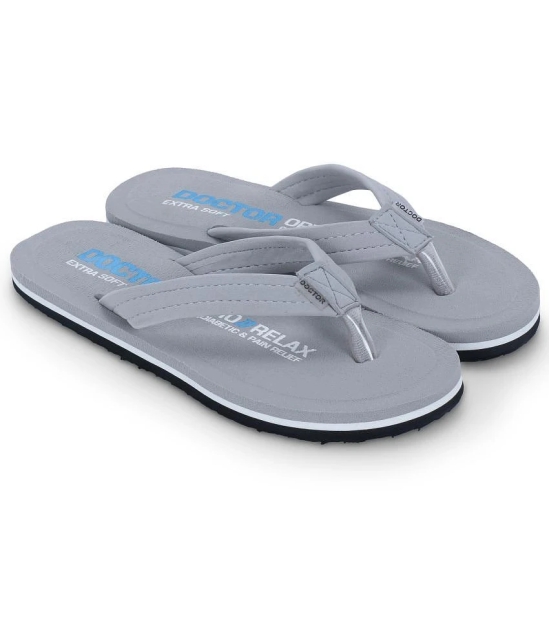 DOCTOR EXTRA SOFT - Dark Grey Womens Thong Flip Flop - None