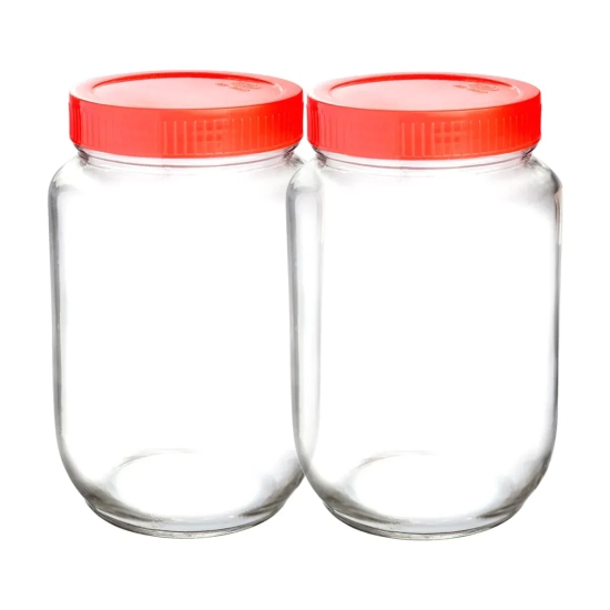 Yera Aahaar Steelex Storage Round Jar Set of 2 with Steel Cap - 500 ml