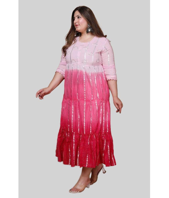 miravan - Pink Cotton Women's Anarkali Kurti ( Pack of 1 ) - None